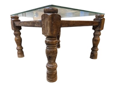 Lot 731 - INDIAN SHEESHAM WOOD COFFEE TABLE