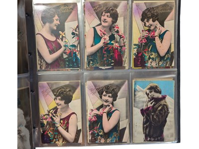 Lot 158 - COLLECTION OF EARLY 20TH CENTURY DUTCH LADY PORTRAIT GREETING POSTCARDS & MORE