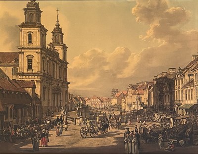 Lot 121 - AFETR B BELLOTTO - CANALETTO - MID 20TH CENTURY PRINT ON BOARD