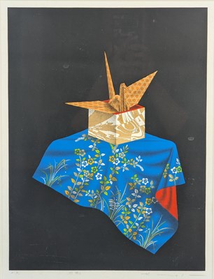 Lot 4 - WAKO SHUJI - FOLDED CRANE - LITHOGRAPH ON PAPER 若生 秀二 - 折鹤
