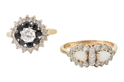 Lot 259 - TWO HALMARKED 9CT GOLD & GEM SET RINGS
