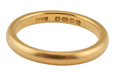 Lot 48 - 1930S HALLMARKED 22CT GOLD BAND RING