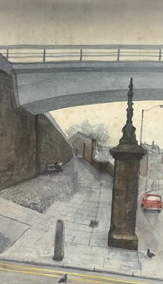 Lot 46 - ALBIN TROWSKI (1919-2012) - MACCLESFIELD, 1972 - WATERCOLOUR & INK ON PAPER