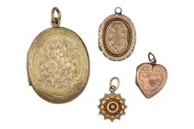 Lot 605 - COLLECTION OF ANTIQUE NECKLACE PENDANTS INCLUDING 9CT FRONT & BACK