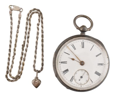 Lot 447 - VICTORIAN HALLMARKED 925 SILVER POCKET WATCH & PENDANT NECKLACE