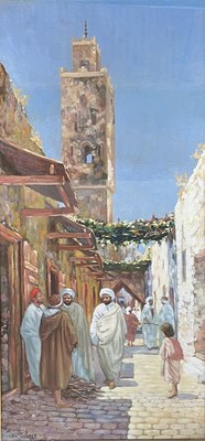 Lot 444 - EARLY 20TH CENTURY 1928 ORIENTALIST OIL ON CANVAS PAINTING