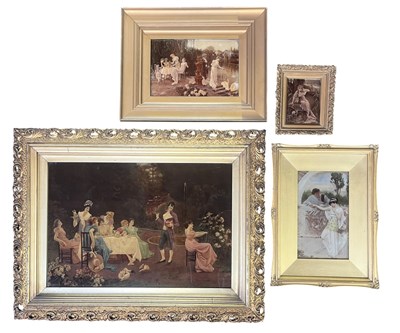 Lot 547 - AFTER OLD MASTERS - 4 CONTINENTAL LATE 19/EARLY 20TH CENTURY GLASS CRYSTOLEUM