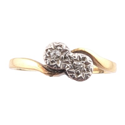 Lot 272 - 18CT GOLD PLATINUM & DIAMOND CROSSOVER
