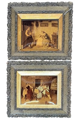 Lot 553 - AFTER ITALIAN 1ITH CENTURY SCHOOL - PAIR OF GERMAN OAK FRAMED CRYSTOLEUM