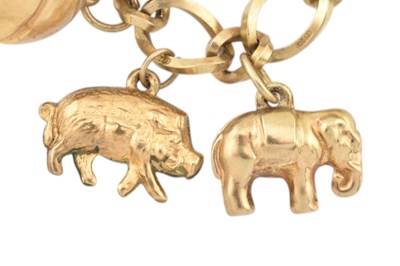 Lot 3 - HALLMARKED 9CT GOLD CHARM BRACELET