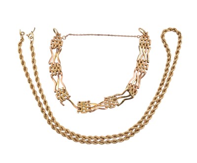 Lot 281 - HALLMARKED 9CT NECKLACE & BRACELET BOTH AF