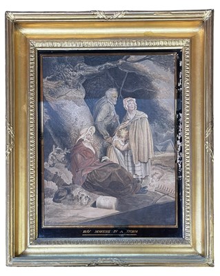 Lot 591 - AFTER RICHARD WESTALL - HAYMAKERS IN A STORM - EARLY 19TH CENTURY WATERCOLOUR