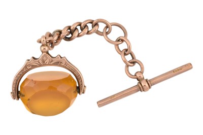 Lot 96 - 9CT GOLD WATCH CHAIN & SWIVEL FOB