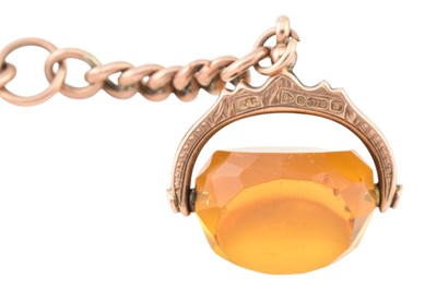 Lot 96 - 9CT GOLD WATCH CHAIN & SWIVEL FOB