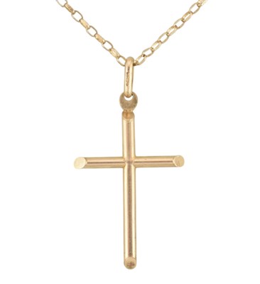 Lot 146 - HALLMARKED 9CT GOLD CROSS PENDANT NECKLACE