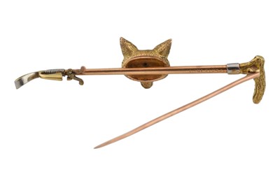 Lot 47 - EARLY 20TH CENTURY 15CT GOLD FOX BROOCH PIN
