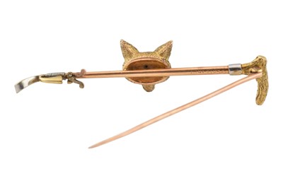Lot 47 - EARLY 20TH CENTURY 15CT GOLD FOX BROOCH PIN