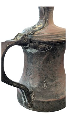 Lot 464 - 19TH CENTURY MIDDLE EASTERN BRASS & TINNED COPPER DALLAH POT