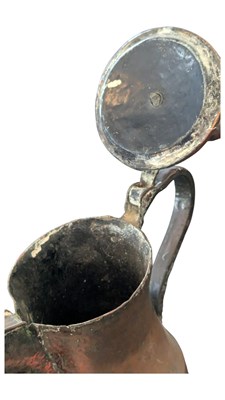 Lot 464 - 19TH CENTURY MIDDLE EASTERN BRASS & TINNED COPPER DALLAH POT