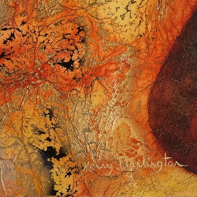 Lot 47 - KERRY DARLINGTON CONTEMPORARY - MIXED MEDIA PAINTING OF A RIVER ON BOARD