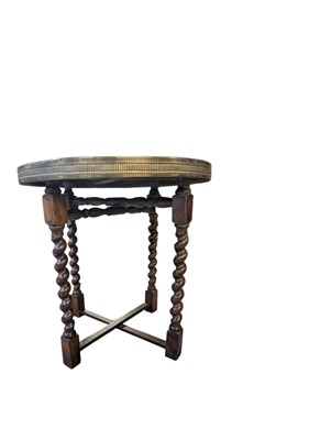 Lot 732 - MID 20TH CENTURY INDIAN BENARES BRASS TOP OCCASIONAL TABLE