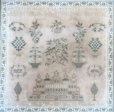 Lot 337 - VICTORIAN 19TH CENTURY 1845 NEEDLEPOINT SAMPLER BY MARY ANN HOPPER IN DRIFFIELD