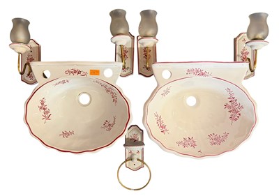 Lot 58 - HERBEAU CERAMICS - VINTAGE FRENCH DESIGNER BATHROOM SET