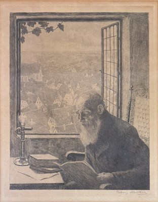 Lot 694 - FRANZ HECKER (1870-1944) - THE WATCHMAN - SIGNED ETCHING ON PAPER