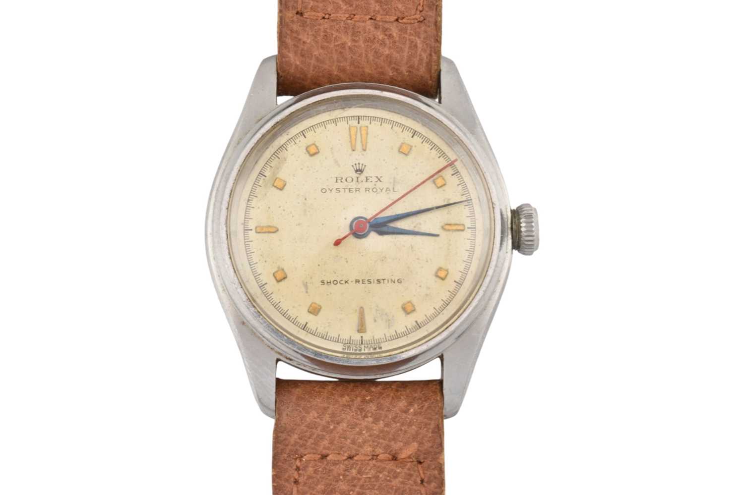 Lot 40 - 1940s ROLEX OYSTER ROYAL STAINLESS STEEL WRISTWATCH