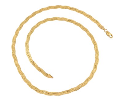 Lot 385 - HALLMARKED 9CT GOLD PLAITED SNAKE LINK CHAIN NECKLACE