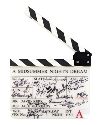 Lot 90 - A MIDSUMMER NIGHT'S DREAM (2016 BBC ADAPTATION) - ORIGINAL SIGNED CLAPPERBOARD