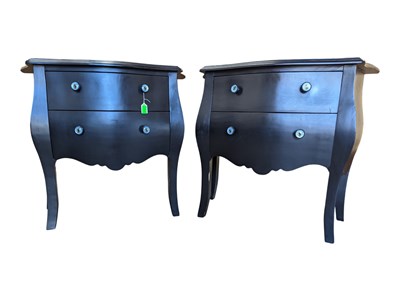 Lot 589 - TWO FRENCH BOMBE STYLE CHESTS OF TWO DRAWERS