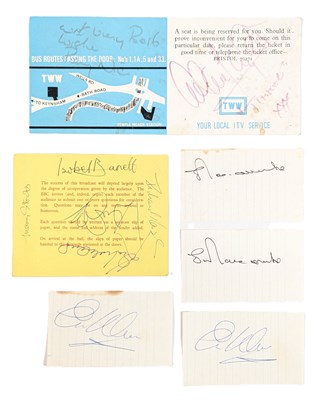 Lot 72 - BRITISH TELEVISION - AUTOGRAPHS & AUDIENCE TICKETS