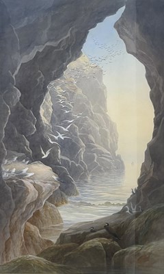 Lot 525 - CLAUDE MONTAGUE HART (1869-1952) - "THE SEA BIRDS HOME" WATERCOLOUR PAINTING
