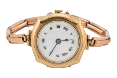 Lot 235 - 1920S HALLMARKED 9CT GOLD SWISS WRISTWATCH