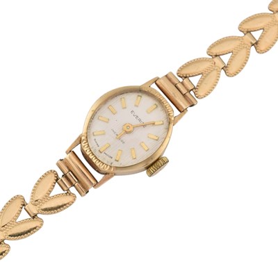 Lot 192 - 9CT GOLD EVERITE COCKTAIL WRISTWATCH