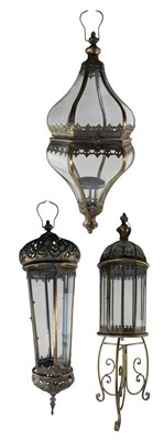 Lot 378 - SELECTION OF THREE MODERN ANTIQUE-STYLE LANTERNS