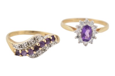 Lot 391 - TWO HALLMARKED 9CT GOLD GEM SET RINGS