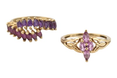 Lot 397 - TWO HALLMARKED 9CT GOLD & GEM SET RINGS