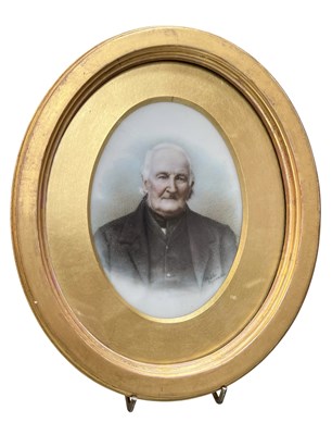 Lot 77 - HENRY WEBSTER & SON, BAYSWATER - 19TH CENTURY MINIATURE PORTRAIT ON GLASS