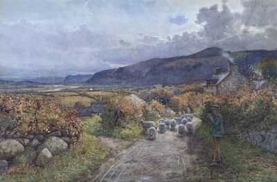 Lot 418 - WILLIE STEPHENSON (1857-1938) - CONWY VALLEY - WATERCOLOUR ON PAPER PAINTING