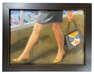 Lot 22 - LAWRENCE MCADAMS (CONTEMPORARY) - DON'T LOOK - OIL ON CANVAS