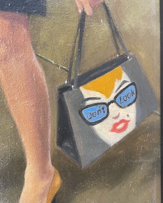 Lot 22 - LAWRENCE MCADAMS (CONTEMPORARY) - DON'T LOOK - OIL ON CANVAS