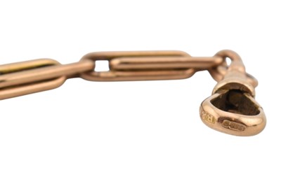Lot 66 - EARLY 20TH CENTURY 9CT GOLD FANCY LINK WATCH CHAIN