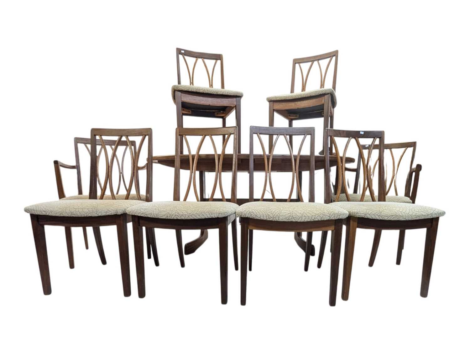 Lot 556 - MID CENTURY TEAK DINING TABLE & CHAIRS