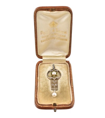 Lot 42 - EDWARDIAN BELLE EPOQUE DIAMOND PEARL GARNET PENDANT