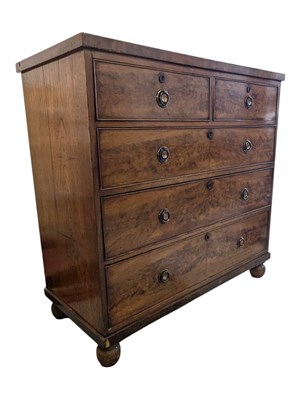 Lot 946 - VICTORIAN 19TH CENTURY WALNUT CHEST OF DRAWERS