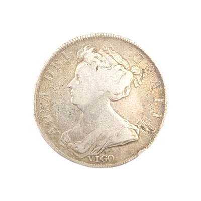 Lot 37 - 1703 QUEEN ANNE SILVER VIGO HALF CROWN