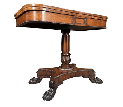 Lot 297 - WILLIAM IV 19TH CENTURY ROSEWOOD FOLD OUT CARD GAMES TABLE