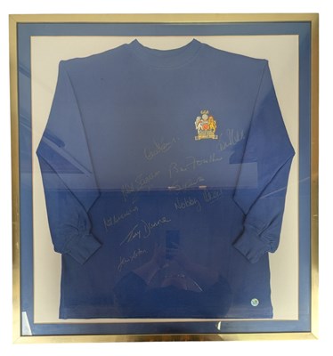 Lot 4 - FOOTBALL - 1968 WEMBLEY EUROPEAN CUP FINAL SIGNED REPLICA SHIRT
